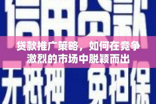 滨海贷款推广策略，如何在竞争激烈的市场中脱颖而出