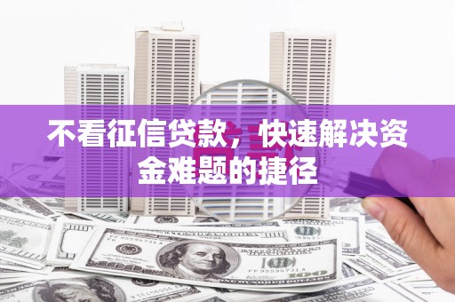 滨海不看征信贷款，快速解决资金难题的捷径