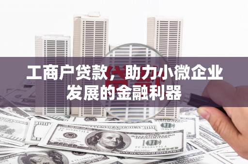 滨海工商户贷款，助力小微企业发展的金融利器