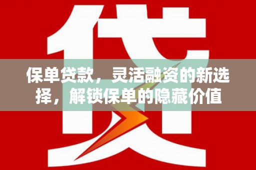 滨海保单贷款，灵活融资的新选择，解锁保单的隐藏价值