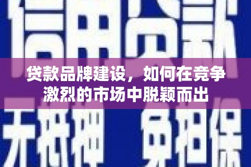滨海贷款品牌建设，如何在竞争激烈的市场中脱颖而出