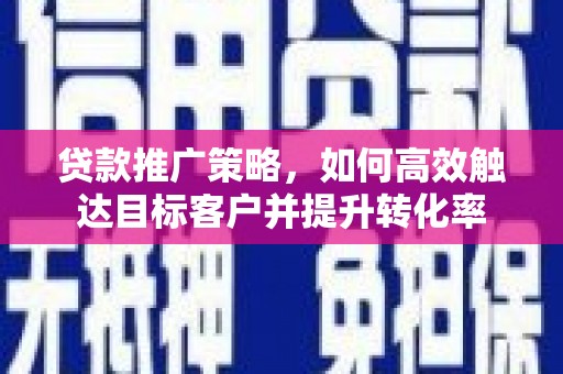 滨海贷款推广策略，如何高效触达目标客户并提升转化率