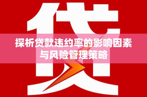 滨海探析贷款违约率的影响因素与风险管理策略