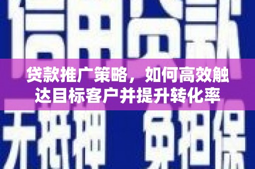 滨海贷款推广策略，如何高效触达目标客户并提升转化率