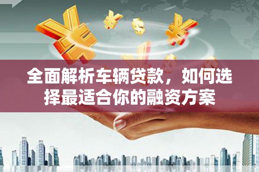 滨海全面解析车辆贷款，如何选择最适合你的融资方案
