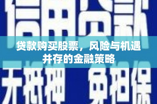 滨海贷款购买股票，风险与机遇并存的金融策略