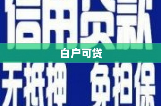 滨海白户可贷