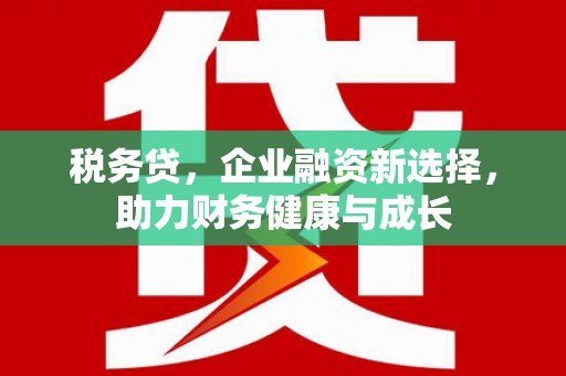 滨海税务贷，企业融资新选择，助力财务健康与成长