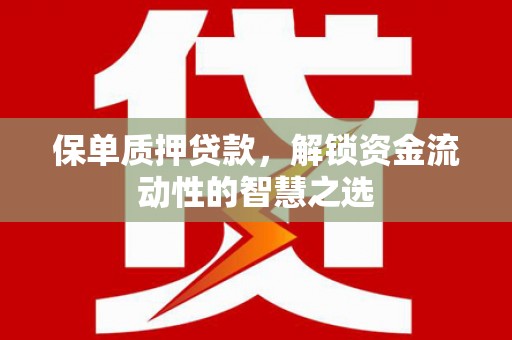 滨海保单质押贷款，解锁资金流动性的智慧之选